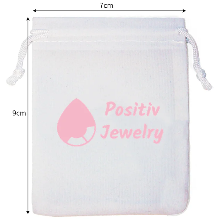 100 Pieces Customised Logo 7x9cm White Velvet Bags Jewelry Pouches Printed With Pink Color Logo