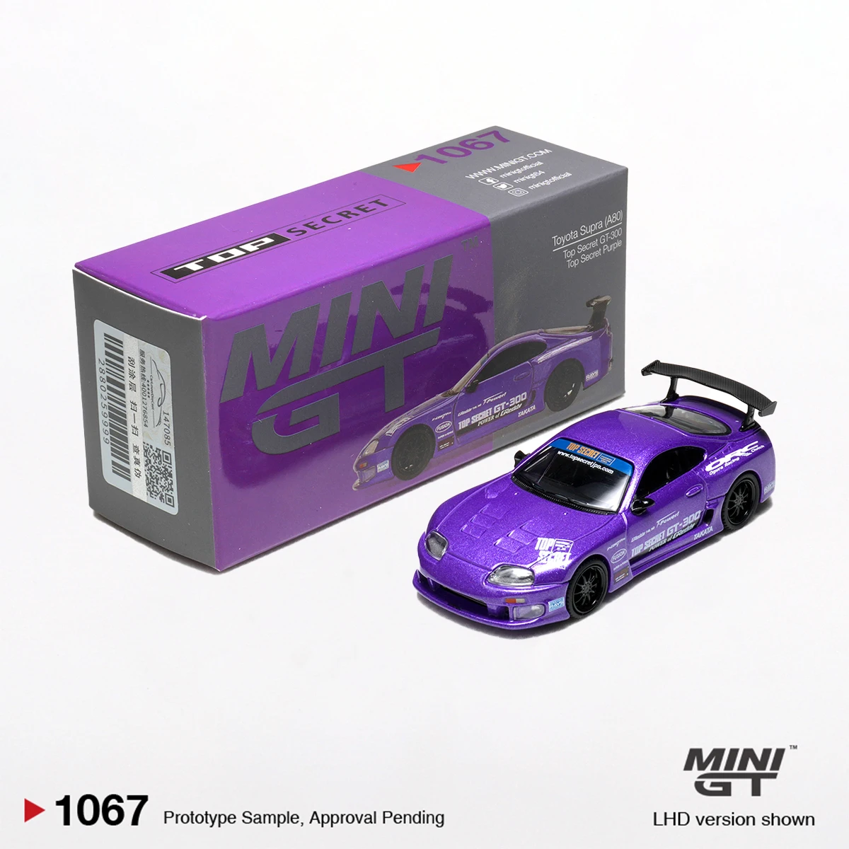 MINIGT 1067 In Stock 1:64 Toyota Supra A80 GT300 Top Secret Pearl