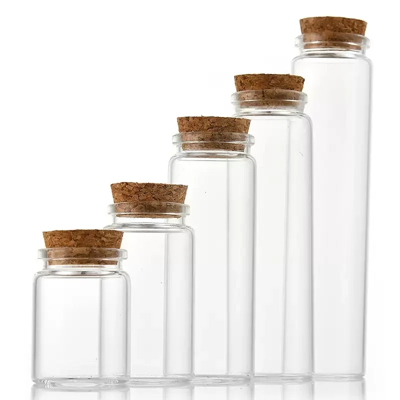 100X Glass Jars With Cork Empty 25ml 30ml 40ml 50ml 60ml 70ml 100ml 125ml 150ml 180ml Jars Containers Bottle WedHoliday Decor 2