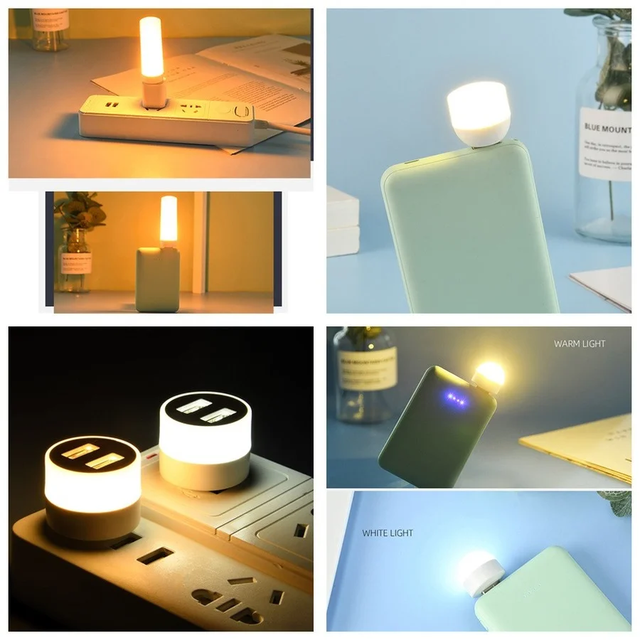 LED Light Night Light Mini Night Light Book Light Mini LED Light LED Desk Lamp Muunnn USB Plug Lamp Small Night Light Computer Mobile Power Charging Mini Book Lamps LED Eye Protection Square Reading Light
