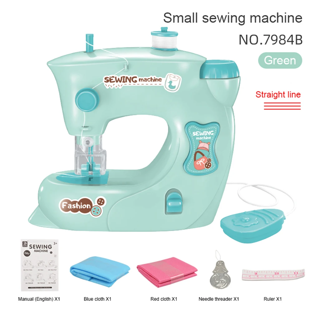 Mini Electric Sewing Machine Toys Educational Learning Design Clothing Toy  for Kids Girls Children Pretend Play Housekeeping Toy