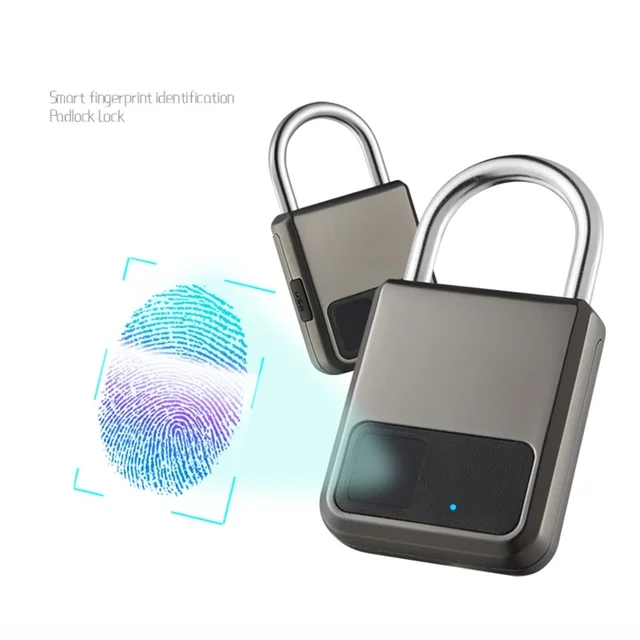 Fingerprint Padlock Waterproof Smart Keyless Security Locker Fingerprint Lock Anti-Theft USB Charge For Bike Gym Locker Luggage
