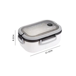 High-Capacity 1200ML 2-Layer Leakproof Bento Lunch Box with Utensils - Portable Microwave-Safe Food Container for Kids, Office, and Camping (White)