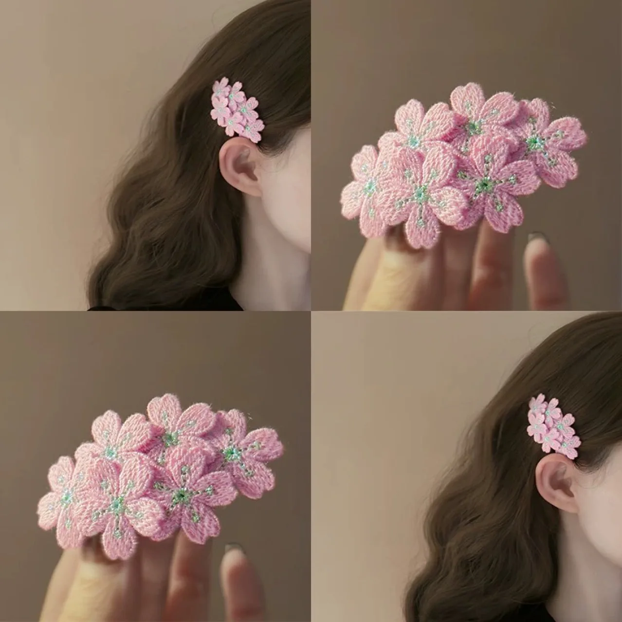 Französische Vintage-Blumen-Haarspange, Fransen-Clip-Design, süßes Haar-Accessoire, Fransen-Pin, einzigartiges Design, florale Haarspangen für Mädchen