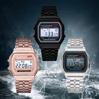 Bracelet en acier montres femmes montre hommes horloge d'affaires multifonction LED numérique sport montre-bracelet horloge électronique Electron wi 4