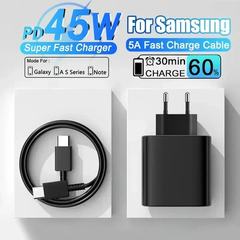สายชาร์จ USB Type-C 45W PD สำหรับ Samsung S22/S23 Ultra