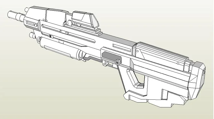 1:1 War Human Ma37 Rifle Paper Model Manual DIY Can Not Be Launched Papercraft Toy