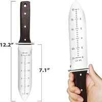 Professional Hori Hori Garden Knife with Leather Sheath, Protective Handguard, Sharpening Stone Included, for Weeding, Digging 1