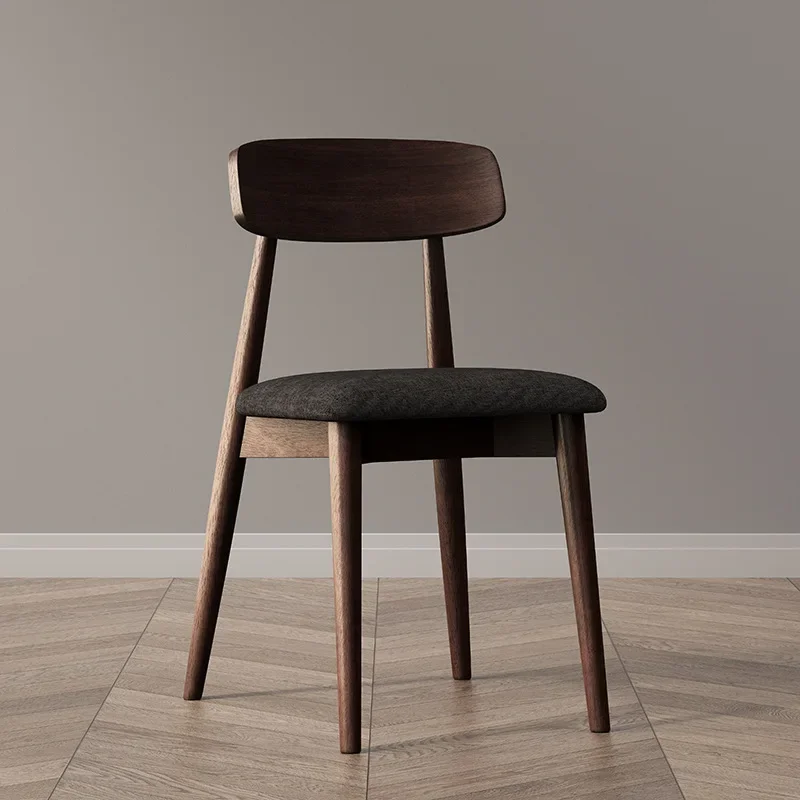 

AOLIVIYA Official Solid Wood Dining Chair Home Modern Minimalist Nordic Pure Solid Wood Walnut Chair Small Apartment Dining Room