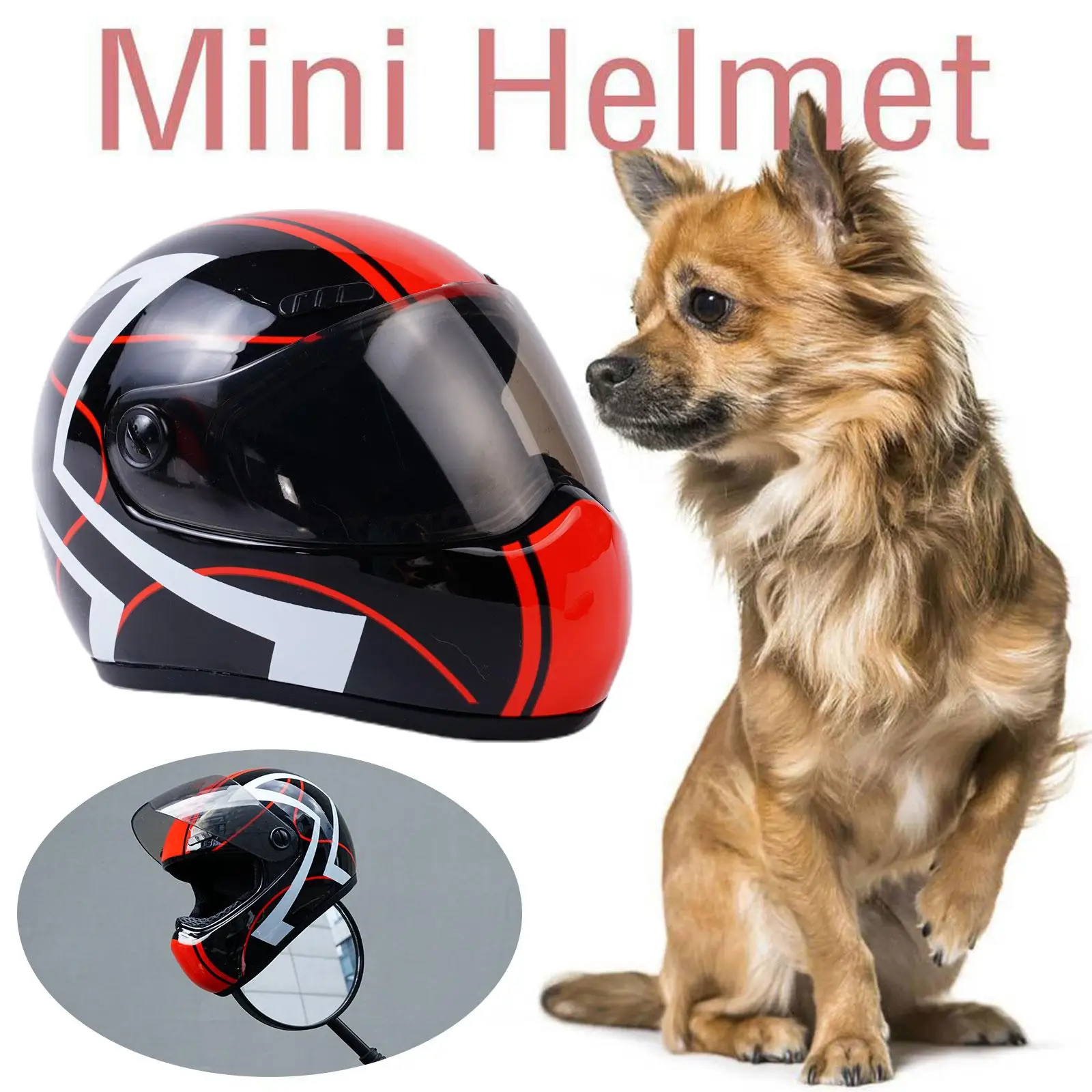 

Fashion Pet Safety Mini Motorcycle Helmet Small Dog Cat Puppies Anti-collision Hat Cute Pets Riding Styling Photo Props Toys