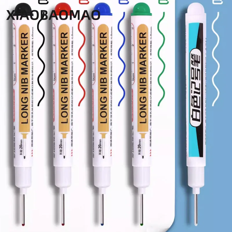 

3Pcs/Set Perforating 20mm Deep Hole Long Head Nib Markers For Metal Pen Waterproof Bathroom Woodworking Decoration Multi-Purpose