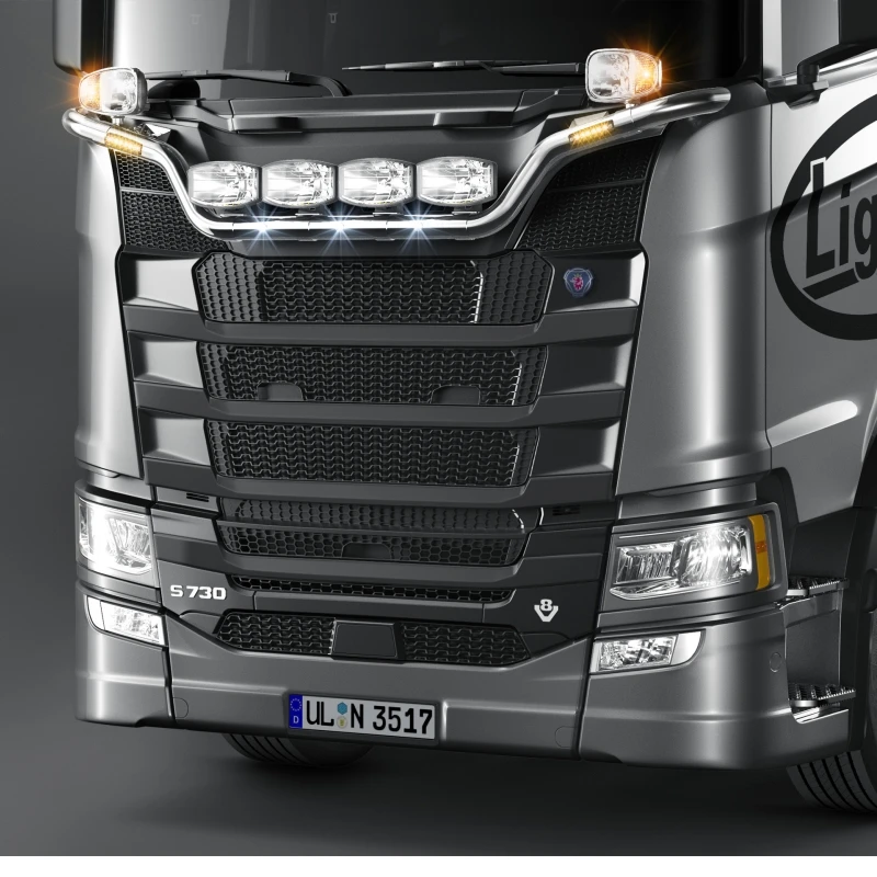 Aluminum Rod Lamp LED Light Spotlight for Tamiya 1/14 RC Truck Scania 770s 56371 56323 Actros Volvo Tractor Trailer LESU Tamiya 6