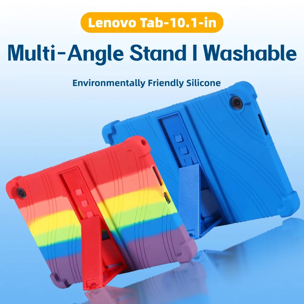 Universal Soft Silicone Case with Adjustable Stand - Shockproof and Safe Tablet Cover