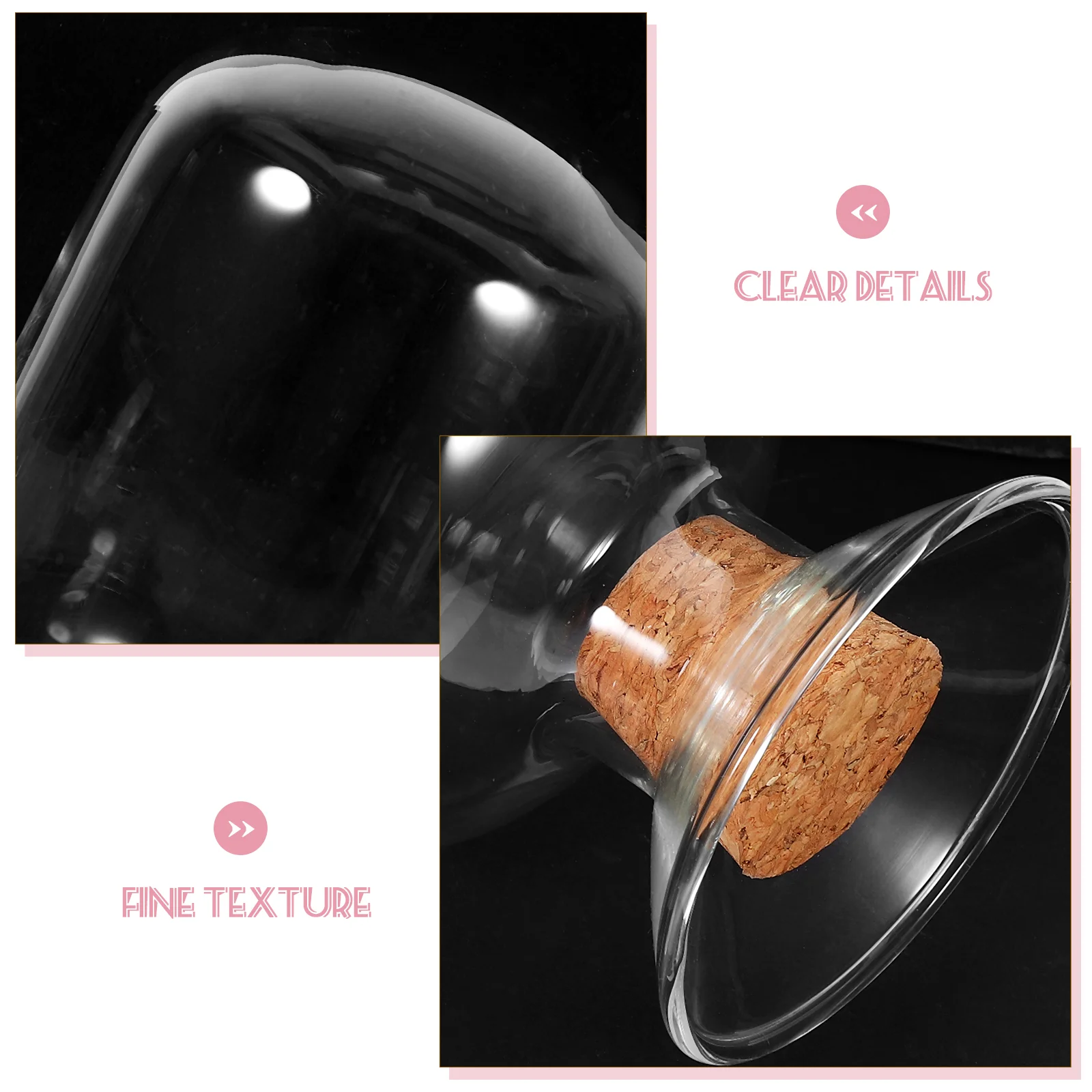 Transparent Glass Match Holder Storage Jar Wood Stopper Reliable Container Home Decor Storage Bottles Match Supplies Glass