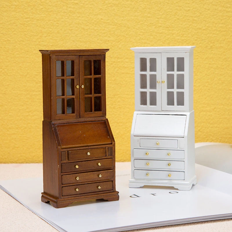 1:12 Dollhouse Miniature Bookcase Storage Cabinet Locker Cupboard Home Furniture Model Decor Toy Doll House Accessories