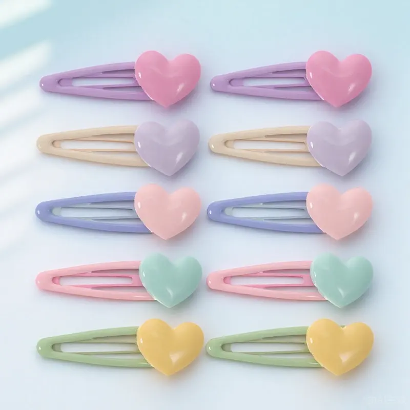 10Pcs 하트 헤어 클립 금속 머리핀 댄스 파티 생일 축제 의상을 위한 예쁜 섬세한 헤어 액세서리