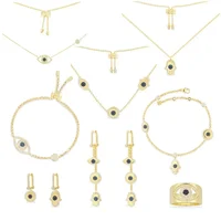 ZPF S925 Sterling Silver Lucky Eye Hand Ring Earrings Bracelet Necklace Women Bohemian Mysterious Retro Summer Fashion Jewelry