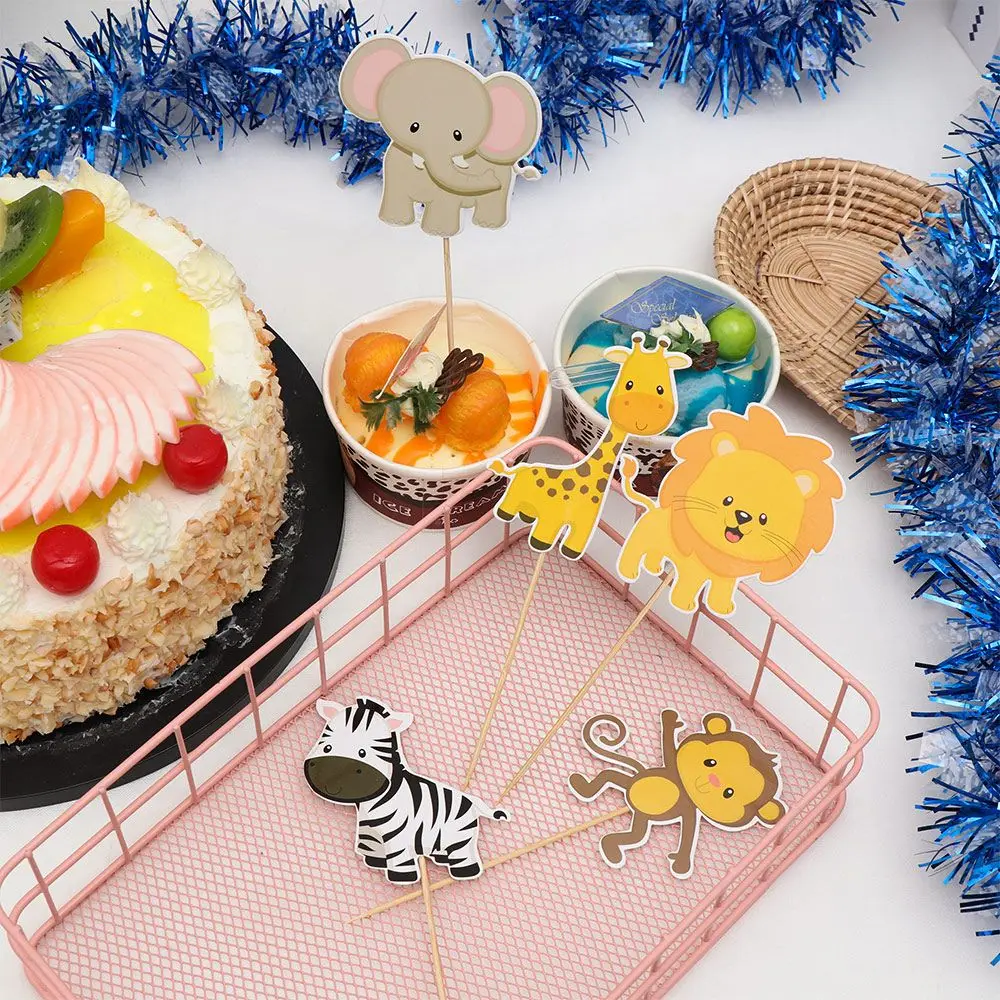 Woodland Animal Paper Cake Toppers for Birthday Party Decorations