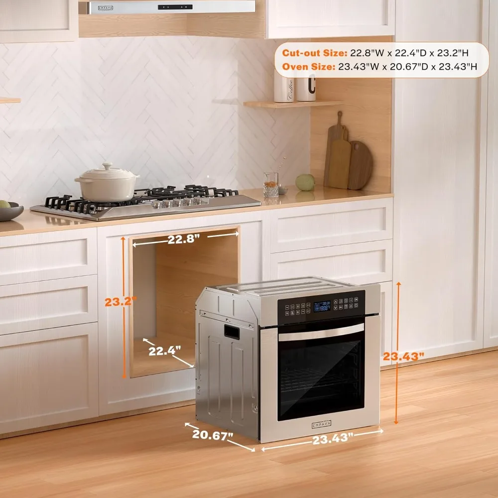 24" Electric Convection Single Wall Oven 10 Cooking Functions 360&deg; with Sensitive Touch Control