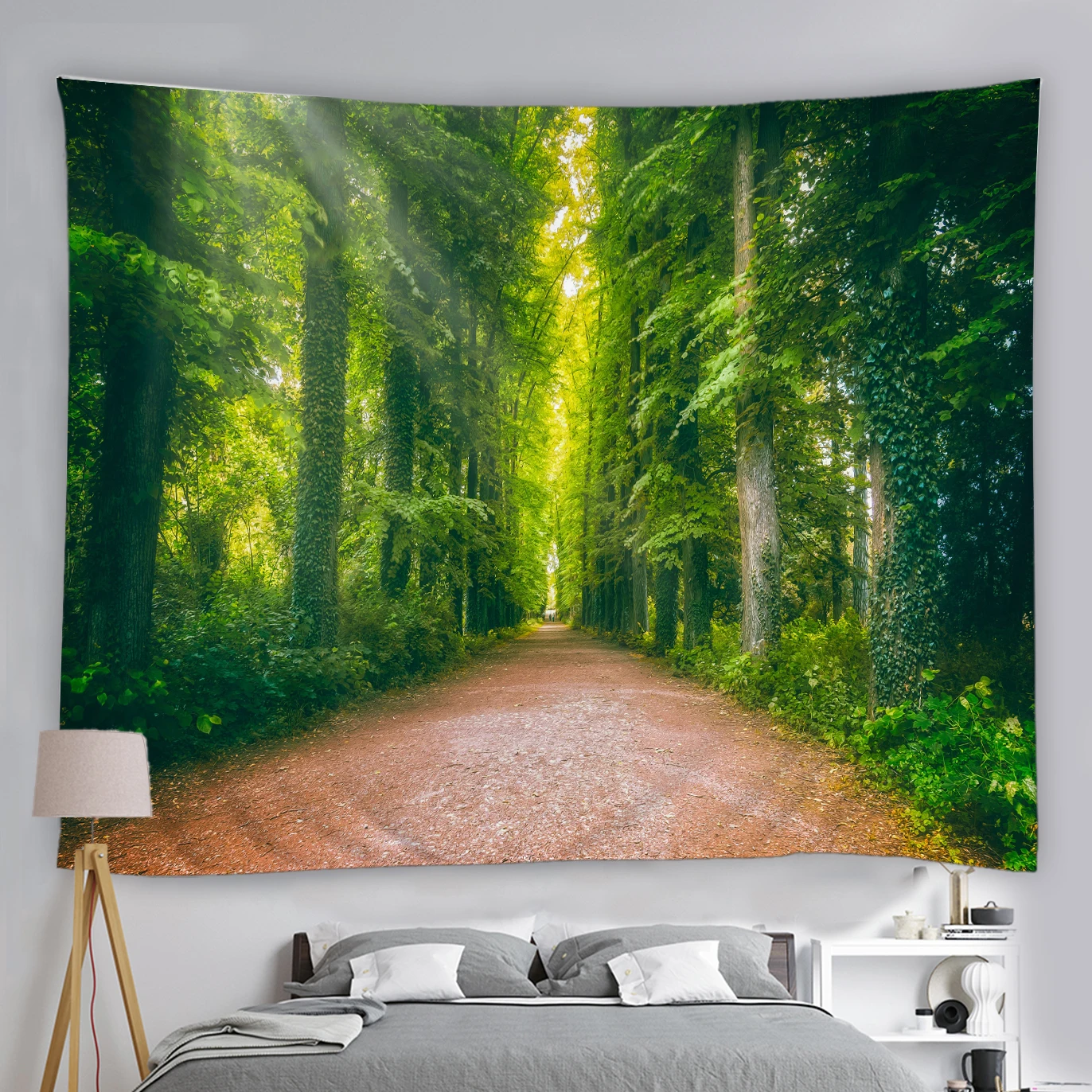 

Green Forest Landscape Tapestry Wall Hanging Spring Winter Woods Nature Landscape Wall Tapestries Aesthetic Room Decor Polyester