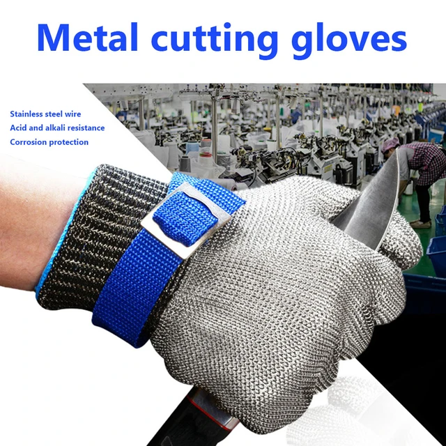 1pc Stainless Steel Gloves Cut Resistant Hand Protector Steel Work