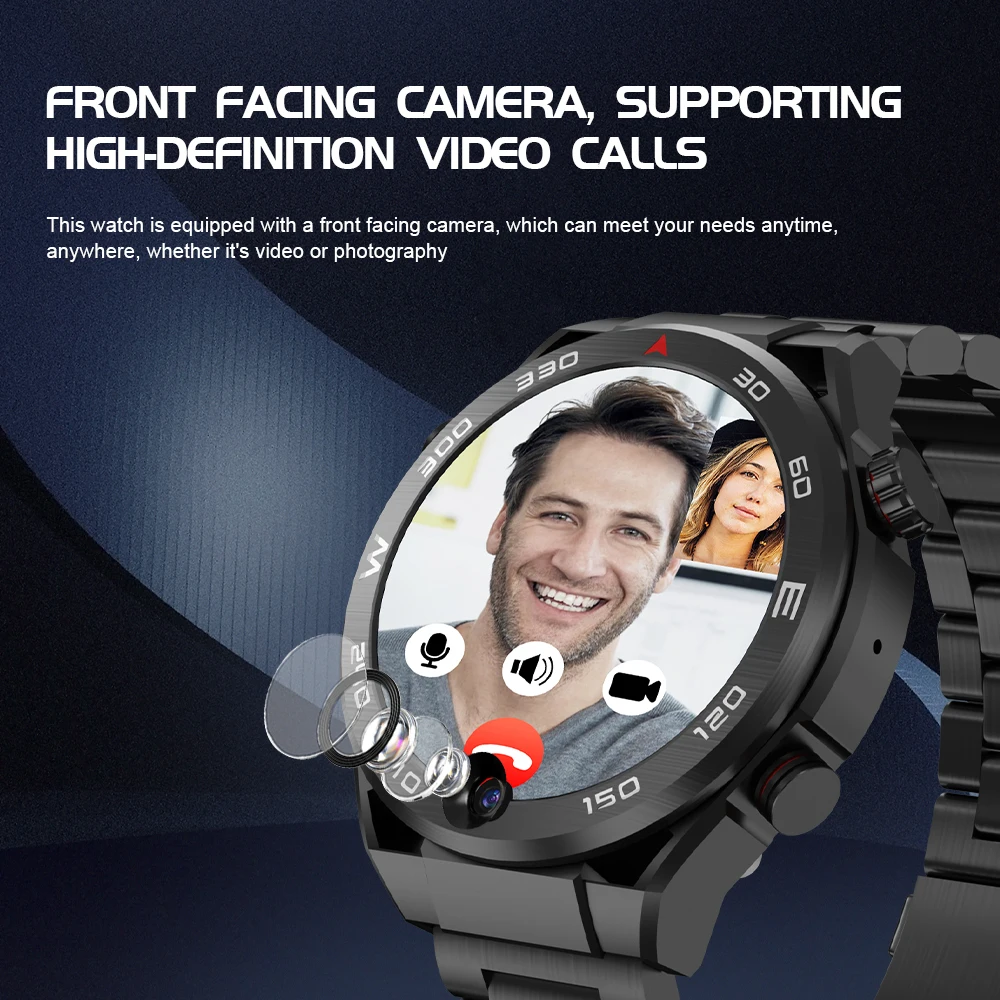 4G SIM Smart Watch Google Play GPS WIFI NFC Dual Camera Rugged