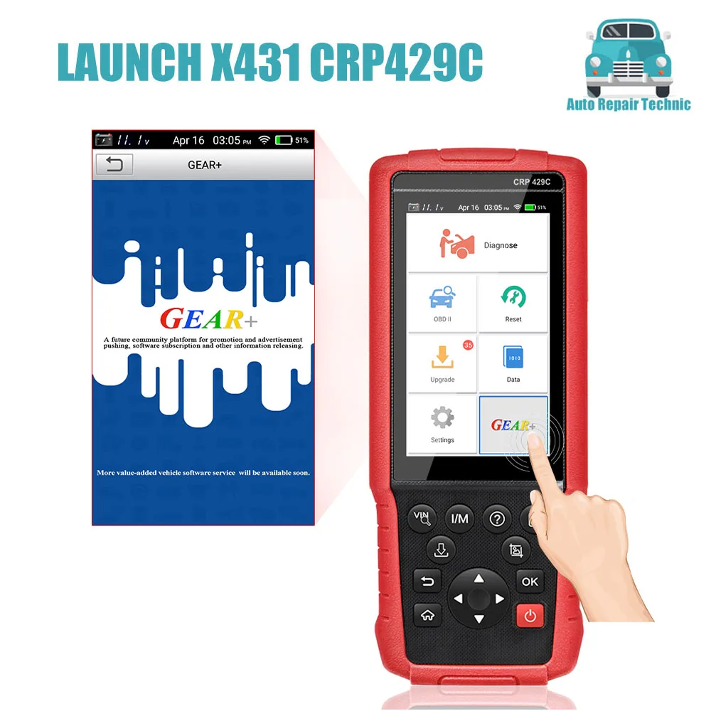 Launch X431 Crp429c Obd2 Scanner Abs Srs Airbag At 4 System Scan Tool Dpf A/f 15 Reset Functions