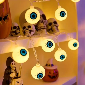 Outdoor LED Eyeball Halloween Decorative LED Lights Waterproof Hanging String Garden Decorative Lights Patio Holiday Decorations