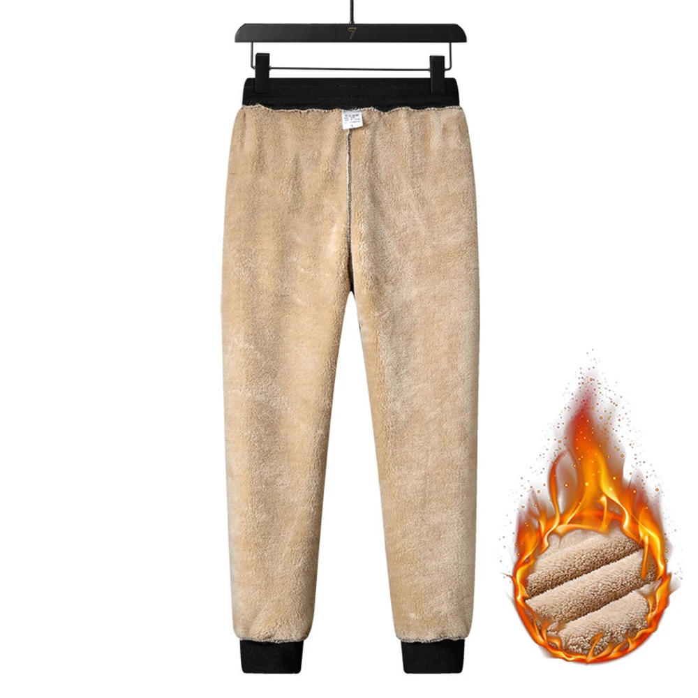 Winter Lamb Pants Men Thick Lambswool Warm Sweatpants Thermal Casual Trousers Joggers Thicker Sports Trouser Plus Size_voghion.com
