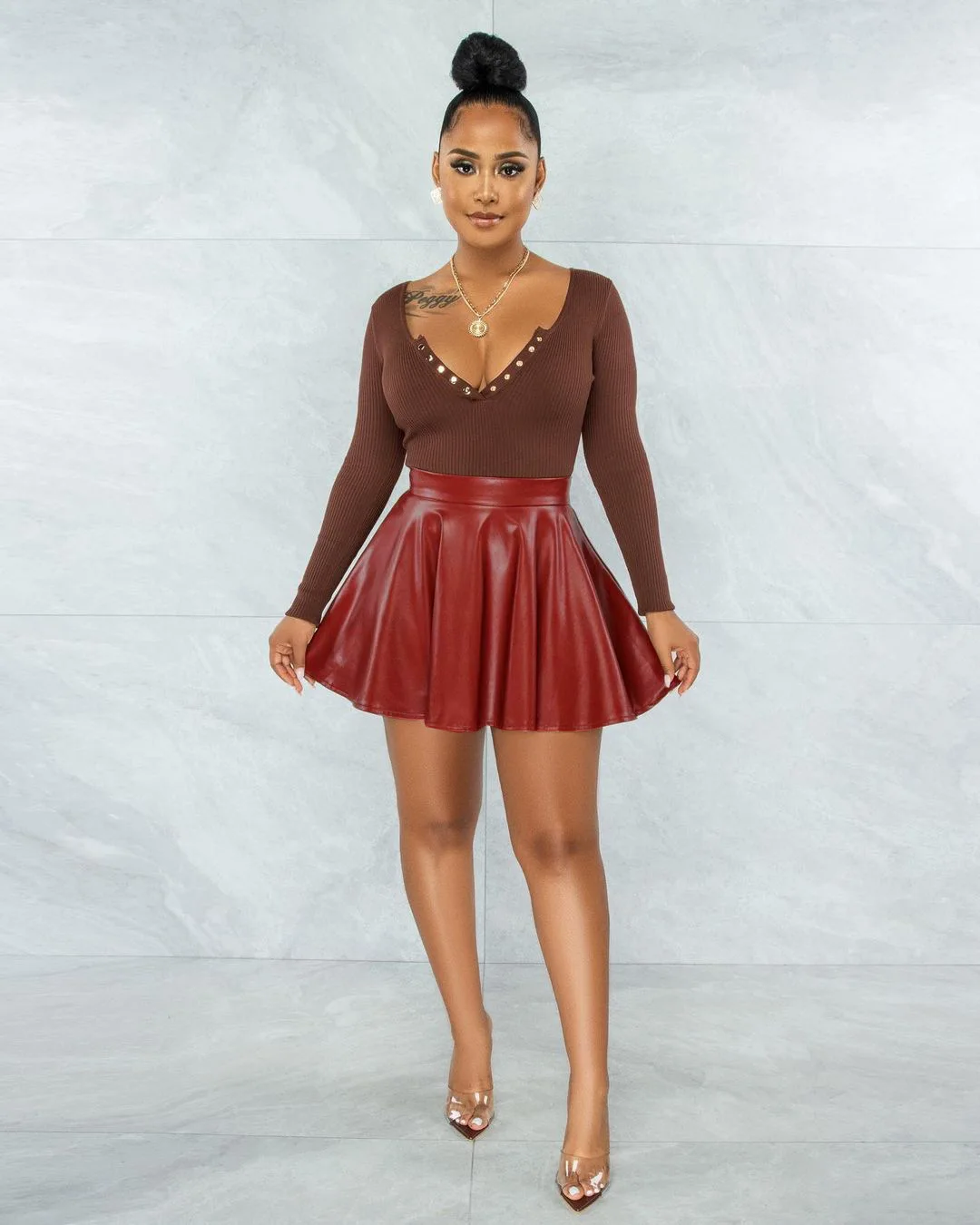 Jupe Femme OHDD Noire évasée - Taille 38 (28), Longueur Genou, Occasion Très Bon état
