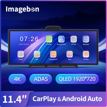Imagebon H70 Pro 11.4″ 4K ADAS Dash Cam QLED In-Cell Screen Wireless CarPlay & Android Auto Dual Recording Night Vision Car DVR 1