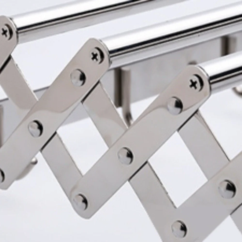 Clothes Drying Rack Wall Mounted Balcony Toilet Scalable Towel Storage Shelf Foldable Drying Racks Stainless Steel Towel Rack