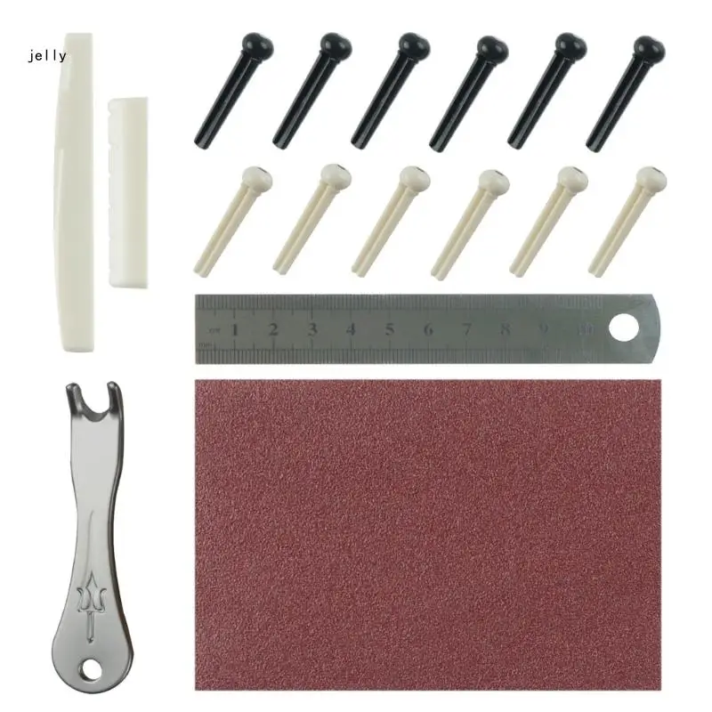 

448C 17 шт., съемник для мостовых штифтов для акустической гитары, съемник, инструмент для извлечения седловой гайки