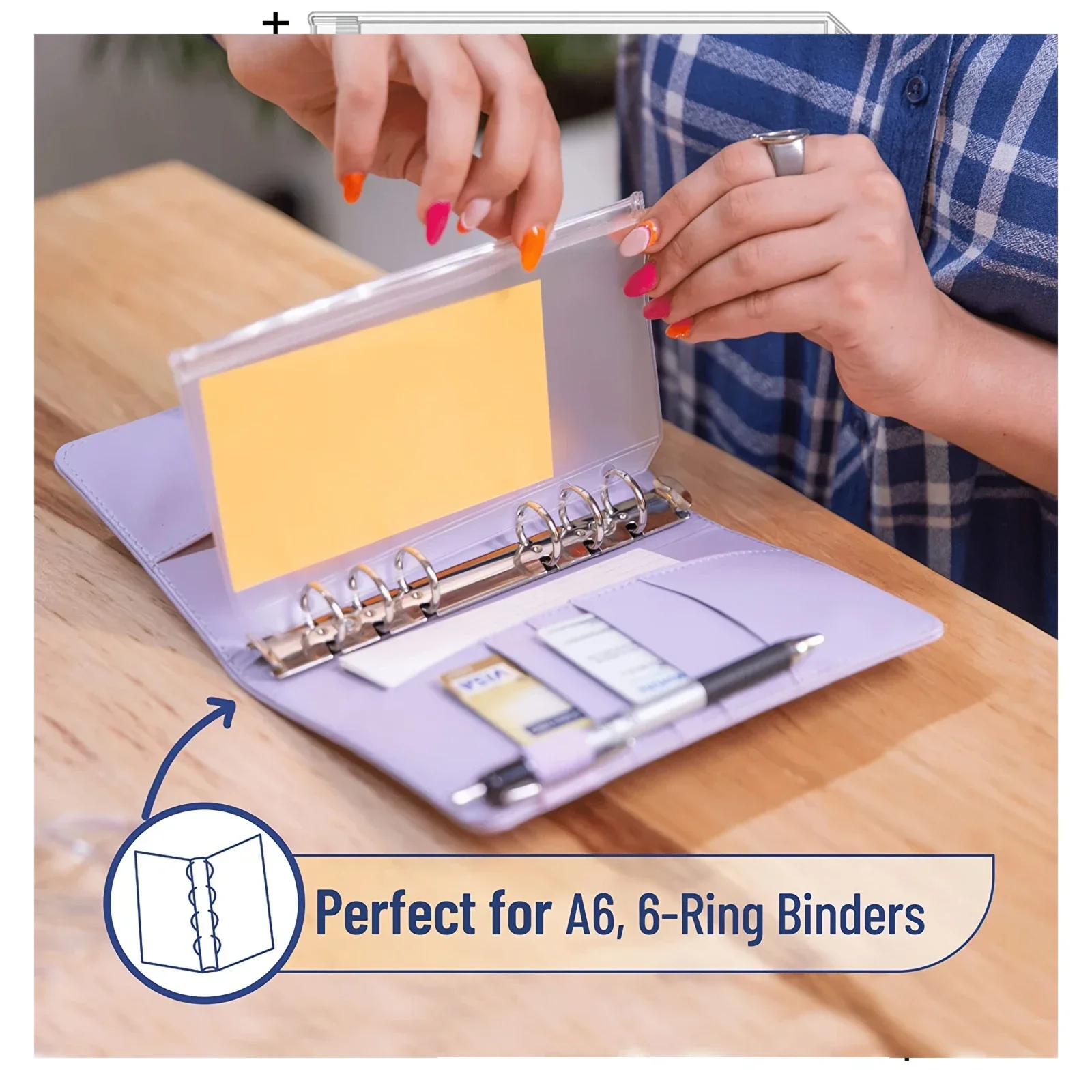 

Водонепроницаемая папка для документов, новая сумка с листьями, карманы для цветных блокнотов, папки, 6 колец, папка на молнии