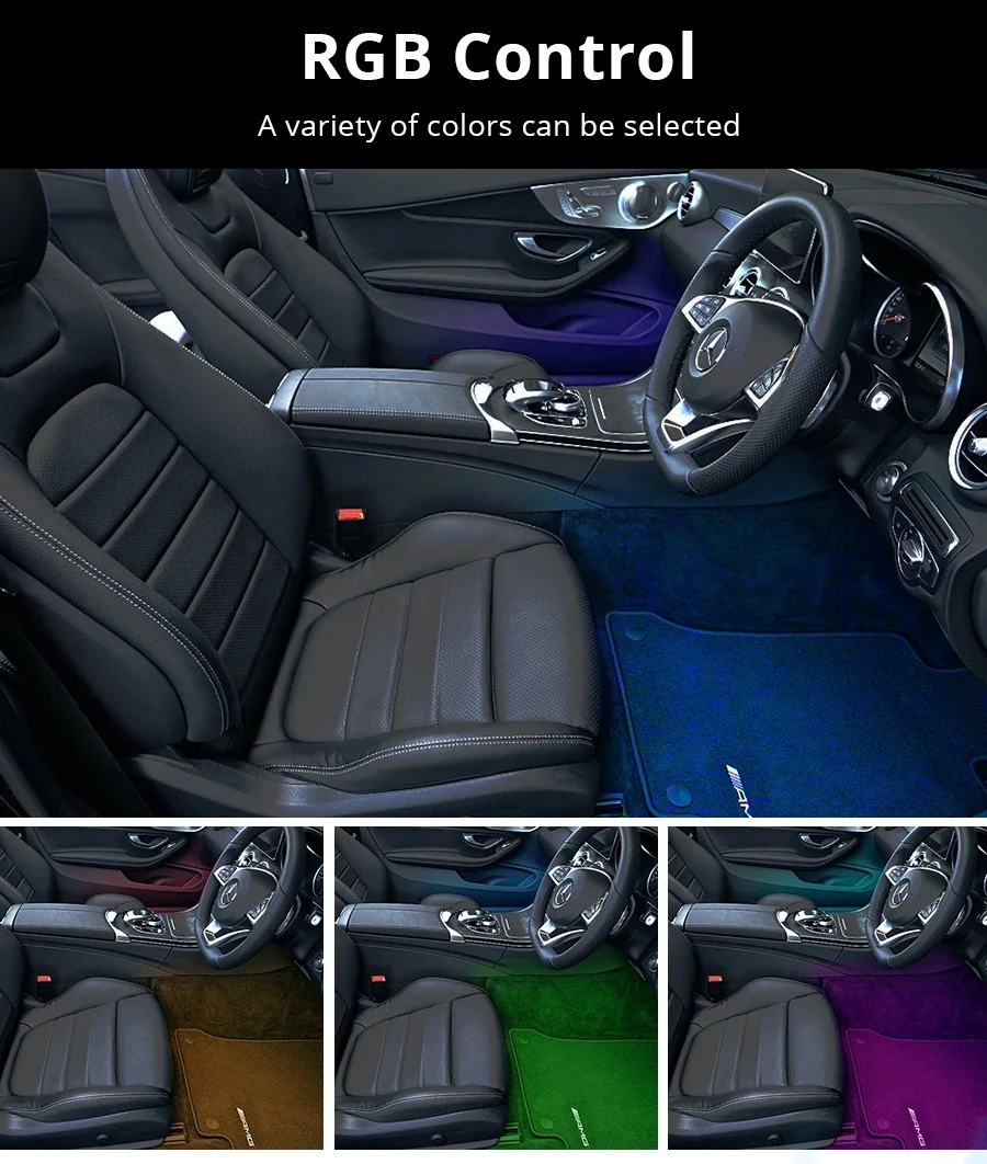 BLE Car Interior Ambient Light Work with Tuya Neon LED Strip Foot Light Atmosphe