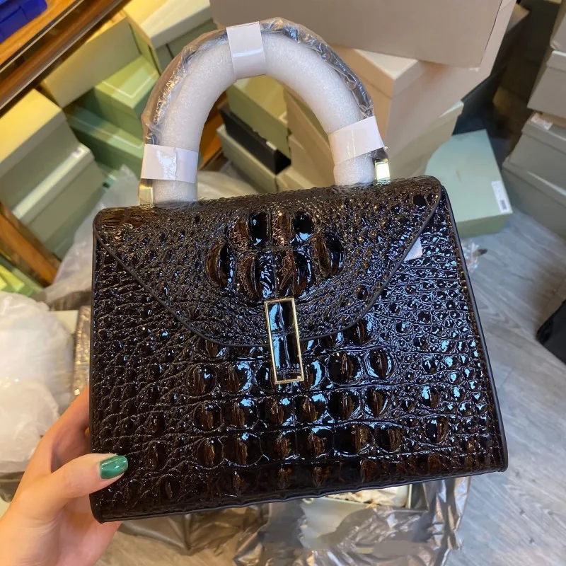 Borsa a mano da donna vintage con patta e risvolto, in pelle crosta, nuova borsa a tracolla di design da donna, a tracolla singola_voghion.com