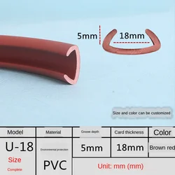 U Edge Banding Veneer - Soft PVC Edgeband in Assorted Colors and Sizes - 10m (U18 brown)