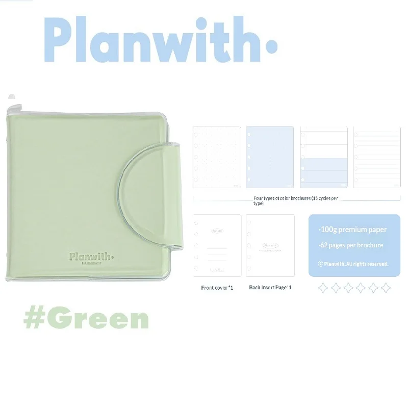 Magnetic PU Leather Loose-Leaf Planner - 62 Sheets Mini Organizer for Daily Office Scheduling