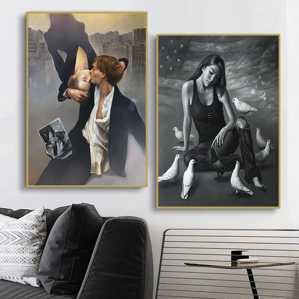 

Surrealism Modelling Artist Alberto Pancorbo Canvas Painting Wall Art Nordic Poster And Prints For Living Room Modern Home Decor