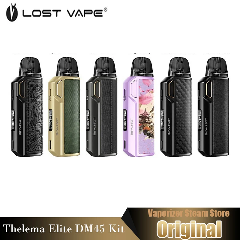 Original Lost Vape Thelema Elite DM45 Kit with 3ml E Plus Dual Mesh Cartridge 1500mAh Battery Electronic Cigarette Vaporizer vape kit