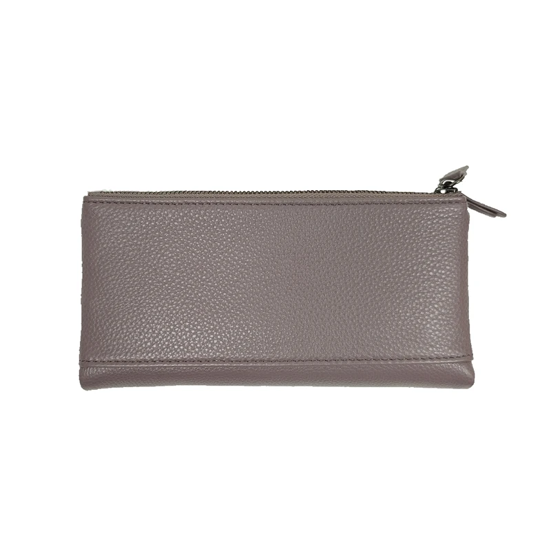 New Soft Genuine Cow Leather Womens Clutch Wallet Multifunctional Fashion Casual Long Wallet with Card Holders ID Slots Pouch