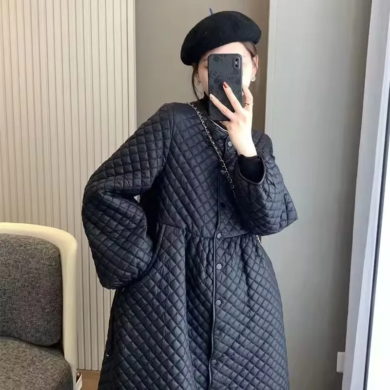 Winter Plus Size Over-the-knee Cotton-padded Jacket Maternity Turtleneck Coat Long Loose Pregnant Woman Outwear Pregnancy Coats