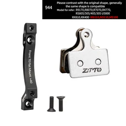ZTTO Flat Mount Disc Brake Adapter for Road Bikes - Enhanced Braking Force Conversion Bracket (FM40 SJ944 pad)