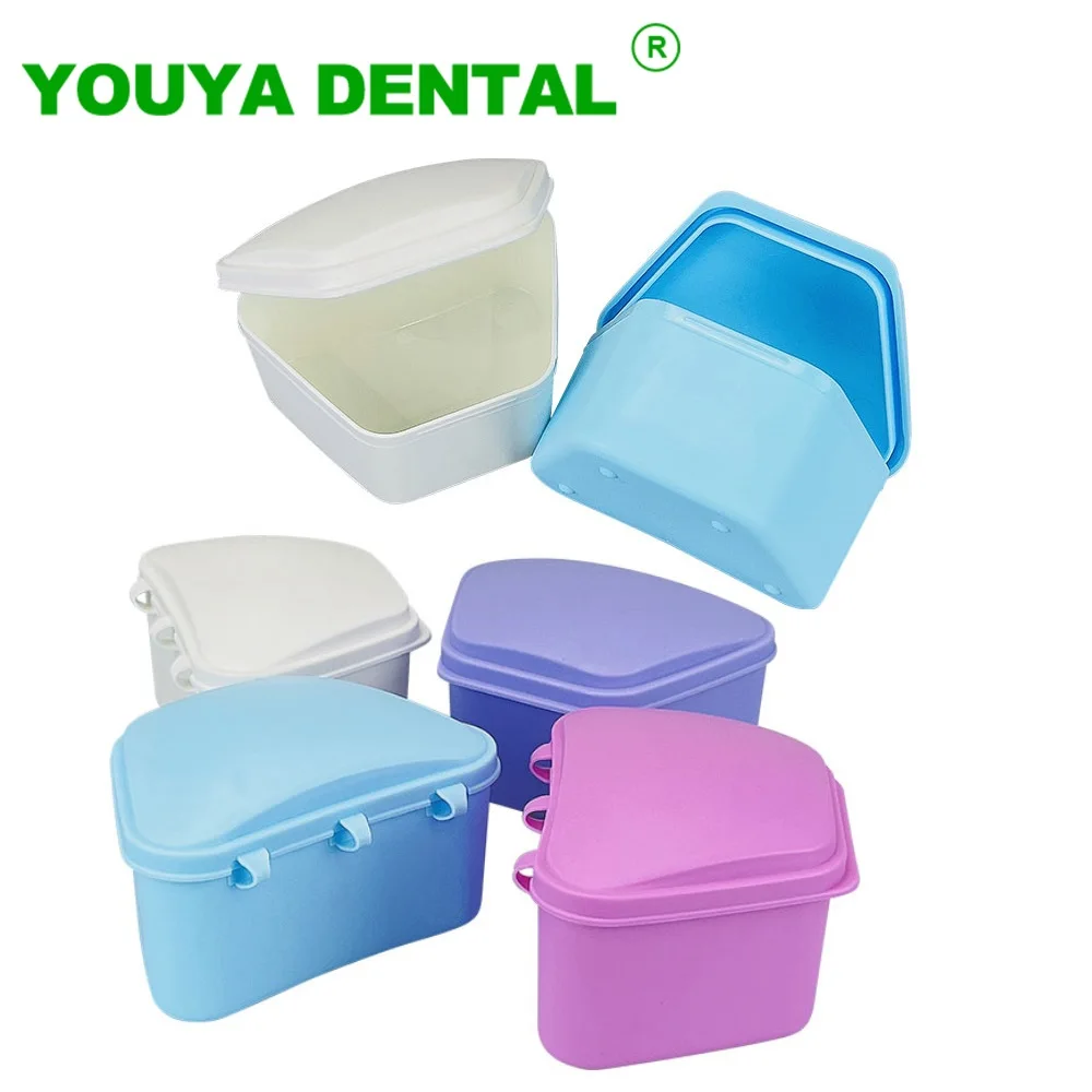 

Denture Storage Box Dental Retainer Case False Teeth Storage Box Orthodontic Brace Mouth Guard Appliance Container Oral Supplies