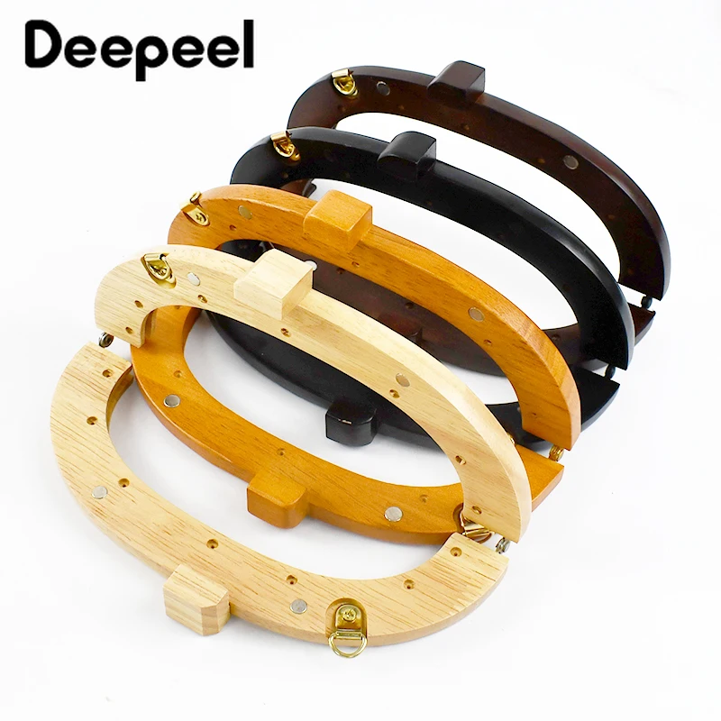 1/2Pcs Deepeel 20/25cm Wooden Bag Handle Purse Frame Closure Kiss Clasp Handbag Wallet DIY Handmade Sewing Brackets  Accessories