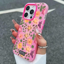 Colorful Small Flowers Pattern Jelly Phone Case Cover - iPhone SE (2020) (Rose red)