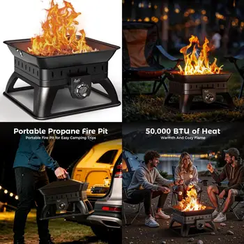 Portable Propane Fire Pit for Outdoor Camping and Patio Use 1