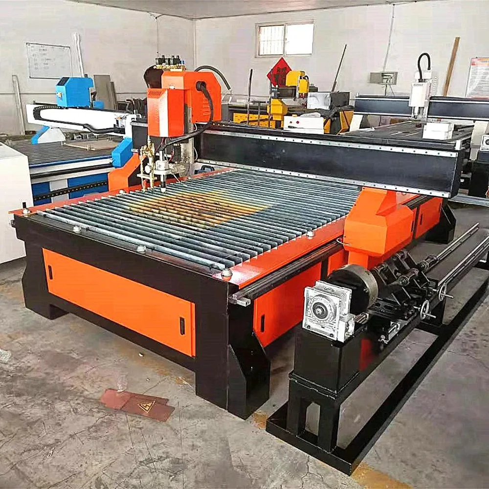 China Metal Plasma Cnc Cutting Machine With Torch Height Controller 1212 1325 1530 Pipe Cnc Plasma Cutting Machine Metal Cutter 5