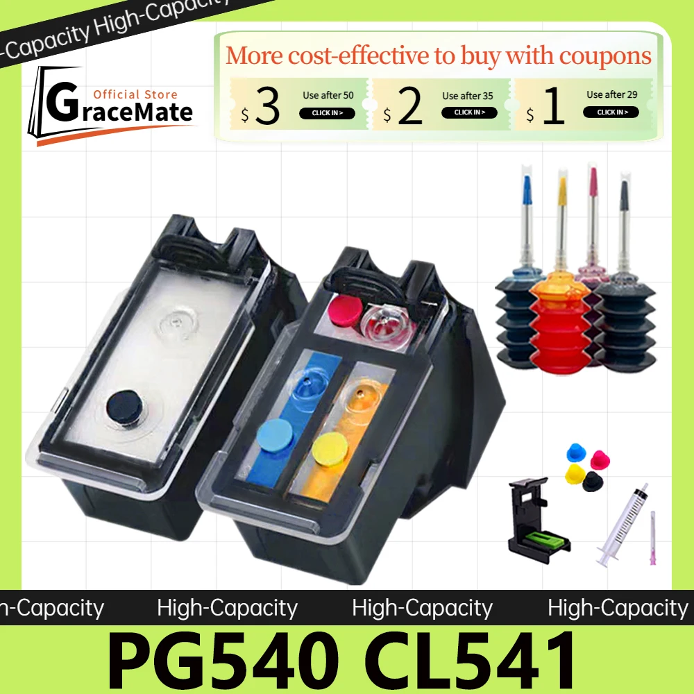 Original PG-540 CL-541 PG540 CL541 Refillable Ink Cartridge for Canon Pixma  MG2250 MG3150 TS5151 TS5150 MG4250 MG3650 - AliExpress