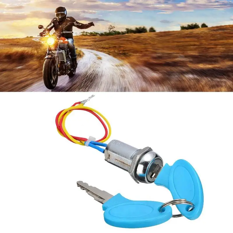 1 Set 2 Wire Key Ignition Switch Lock For Motorcycle Electrical System motorcycle key cylinder lock motorcycle key accessories motorcycle keys
